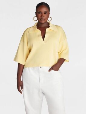 KBB by Kahlana Yellow Cropped Polo